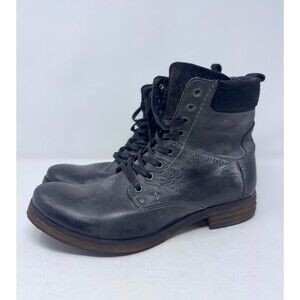 Men\'s ALDO combat Boots shoes Distressed Black Round Toe Laces used Size 8 Amazon.com | ALDO Men main image 3